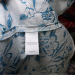 J Jill Pure‎ Jill Organic Cotton Saffron Midi Dress Long Sleeve Blue White Size L Photo 5