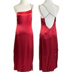 For Love & Lemons Elora Midi Dress Red Medium NWT Evening Party Slit Holiday Photo 5