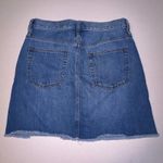 J.Crew  Denim Mini Skirt Womens 27 Blue Jean Raw Hem Cotton Button Zip Front Photo 7