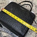 Karl Lagerfeld  Womens Embossed‎ Logo Maybelle Satchel Crossbody Black Medium NWT Photo 9