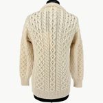 NWT Aran Sweater Market Merino Wool Aran Lumber Jacket | Sz Small | Mer White Photo 3