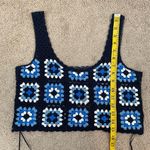 Sincerely Jules  Granny Square Crochet Crop Tank Top Blue XS Photo 6