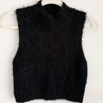Forever 21 Mock neck black sleeveless fuzzy Sweater size S Photo 4