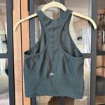 Alo Yoga ALO Seamless Open Air Racerback sports bra Tank top olive green cropped Photo 1