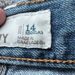 Old Navy  Boyfriend Blue Jeans Womens 14 Denim Distressed Cuffed Rips Casual Photo 4