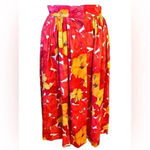 Vintage Hauber Sporting Life Floral Button Front & Back Germany Size 8 Red Photo 1