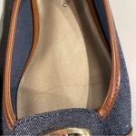 Christian Siriano Denim Ballet Flats Women 7.5W Gold Medallion Slip On Chambray Brown Size 7.5 Photo 5