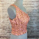 BP Womens Pink Tan Smocked One Shoulder Allison Floral Crop Top Size Small NWT Photo 2