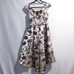 Oleg Cassini Brocade Off the Shoulder High Low Dress 6 Formal Floral Stunning Blue Photo 2