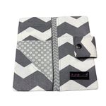 Doll Birdies Handmade Passport/Travel Wallet in Gray and White Chevron Photo 1