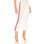 MOTHER The Mid Rise 28 Dazzler Crop in Whipping The Cream Pink Racer Red Photo 2