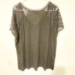 Torrid Plus Size 3X Black Feather Soft Slub V-Neck Raglan Lace Sleeve Tee Photo 5