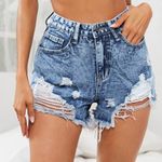 SheIn Acid Wash Distressed Jean Shorts Photo 0