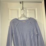 Gianni Bini  Blue Knit Scoop Neck Long Sleeve Pullover Sweater M Photo 5
