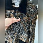 Jessica Howard Vintage Tapestry Jacket - Zip Up with Tassel Pull - Velour Collar Photo 7