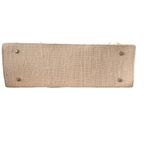 Carlo Zini Rare Linen Médium Size Handbag Ecru W/ Pearl & Shell Fish Details Tan Photo 2