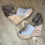 Marc Fisher  Hadeya Cork Wedge Suede Platform Sandal Tan Women’s Size 8.5 Photo 5