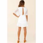 Selfie Leslie Leona Embroidered Chiffon Frill Trim Mini Dress White Small Photo 5