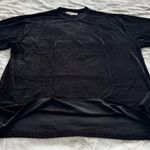 NWT Il Canto Black Velvet Ribbed high neck long sleeve blouse, size 2XL plus Photo 6