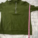 Minetom Olive Green Quarter Zip Mock Neck Pullover Sweatshirt Women’s Small Y2K Photo 10