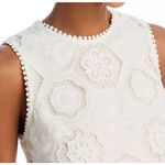 AQUA  Eyelet Crop Top Sleeveless Pom Pom‎ Trim Ivory White XS Photo 2