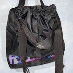 Reebok Black Shoulder Gym Bag~Drawstring~Colorful Graphic Logo~Large~20X14X6 Photo 2
