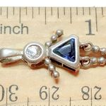 Sterling Silver 925  Birthstone Blue CZ September Baby Girl Pendant- CHIPPED Photo 3