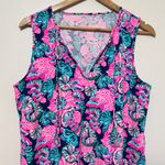 Lilly Pulitzer  Johana Cover-Up Dress Size Medium Tropical Pink Blue Oyster Bay Photo 3