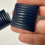 Les Bernard Vintage Blue Statement Square Clip On Earrings Signed Photo 1