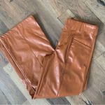 Free People  Star Crossed Lovers Straight Brown Vegan Faux Leather Pants … Photo 7