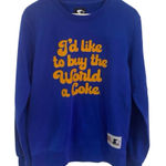 Starter Vintage I’d like to by the world a coke  sweat shirt medium blue gold cre Photo 0