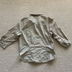 Talbots  Vintage 1990s Button Down Shirt Oxford Half Sleeve Size Large Beige Tan Photo 6