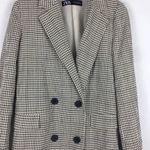 ZARA  Plaid Oversized Blazer Size XS Double Breasted Lightweight Cotton Chic Photo 7