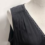 Ramy Brook Black Satin Silver Studded Sleeveless V Neck Devon Blouson Mini Dress Photo 2