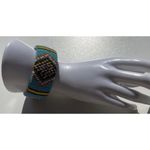 Vintage Handmade Navajo Indian Beaded Bracelet White Blue Red Yellow Sz 7.5” Photo 8