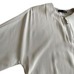 Fabiana Filippi Italian Neutral Gray 3/4 Sleeve Quarter Zip Tunic Shift Dress S Photo 5