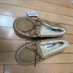 Minnetonka  Petra Trapper Tie Moccasin Slipper Shoe Fur Lined Size 8 New NWT Photo 1