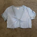 Princess Polly  Blue Lacy Tie Top Photo 0