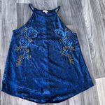 Charming Charlie C Brand Royal Blue Velvet Top Photo 0