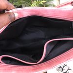 2000s Pink crocodile print faux leather shoulder baguette hand bag purse #fairycore Photo 5