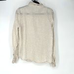 CP Shades  Oversized Linen Button Up Shirt Tan Striped Size Medium Lagenlook Top Photo 1