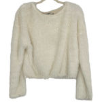 ZARA  Womens cream Long Sleeve‎ Faux Fur Pullover Sweater Soft Girl Small Photo 0