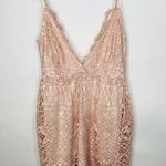 Tobi  Pink Lace Deep V Dress Sz Small Wedding Guest Shower Photo 4