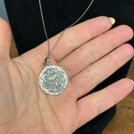Sterling Silver Mayan Sun Pendant Necklace, Stamped 925 Italy EUC Aztec Boho Photo 6
