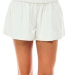 TCEC White Leather Shorts Photo 0