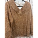 Zenana Outfitters Womens L Sweater Brown Marled V Neck Long Sleeve Knit Pullover Photo 1