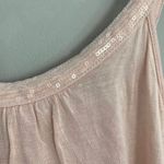 Elle  Womens Size Small Blush Dusty Rose Swing Camisole Sequin Straps 100% Rayon Photo 1