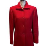 Talbots Wool Tweed Peacoat Ruby Red Size 10 NWOT Elegant Statement Colorful Photo 0