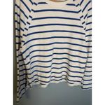 Alex Mill Women's Striped Raglan Long Sleeve Sweatshirt White Blue Size M Photo 3