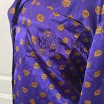 80 VTG VICTORIAS SECRET GOLD LABEL PURPLE BUTTON UP LONG SLEEVE SLEEP SHIRT Photo 1